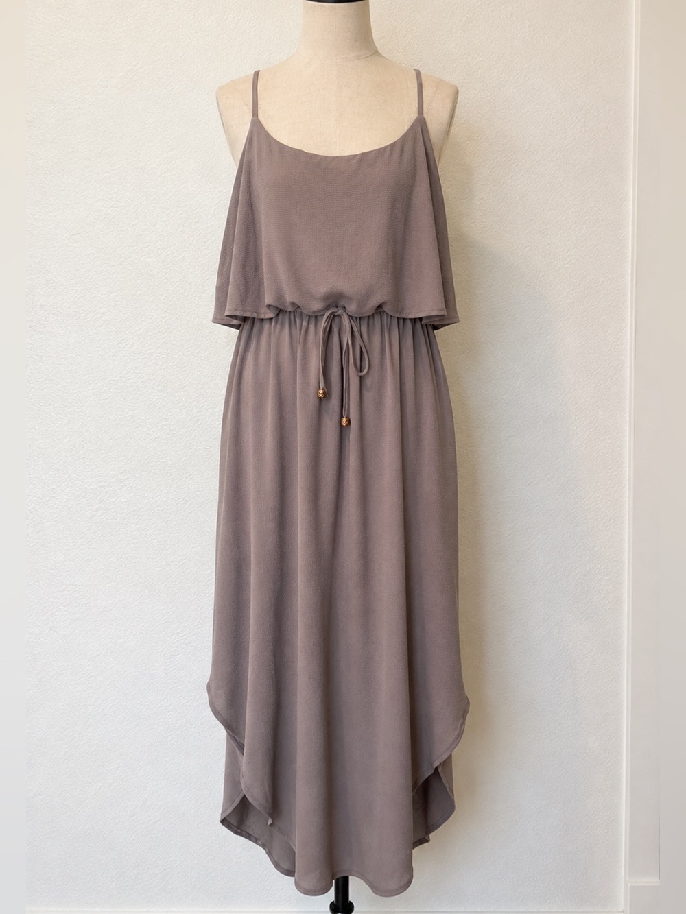 NWT -Spaghetti-Strap Midi Dress with Drawstring Waist - XL Purple/Gray